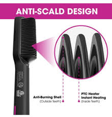 Electric Hair Straightener Curler Heating Styling Comb Straightening