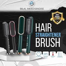 Electric Hair Straightener Curler Heating Styling Comb Straightening