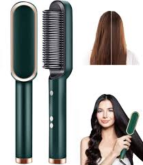 Electric Hair Straightener Curler Heating Styling Comb Straightening