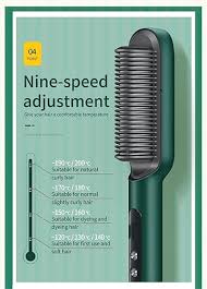 Electric Hair Straightener Curler Heating Styling Comb Straightening